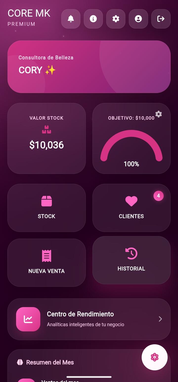 Dashboard CORE MK